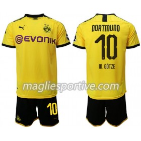 Completo Calcio Borussia Dortmund Mario Gotze 10 Bambino Divisa Prima 2019/2020